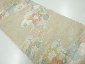アンティーク　絽流水に花唐草模様織出し袋帯（材料）